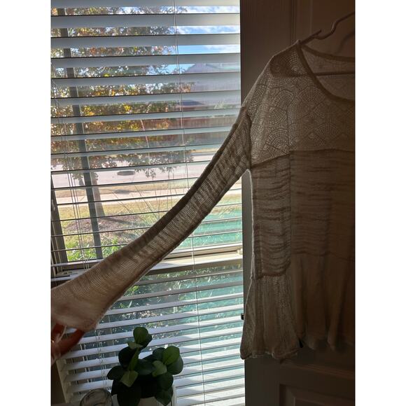 Free People off-white pullover long sleeve top ethereal ballet core,cottage core - Picture 5 of 6